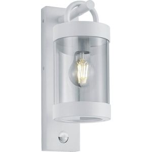 LED Tuinverlichting met Bewegingssensor - Wandlamp Buitenlamp - Torna Semby - E27 Fitting - Rond - Mat Wit - Aluminium