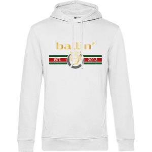 Heren Hoodies met Ballin Est. 2013 Tiger Lines Hoodie Print - Wit