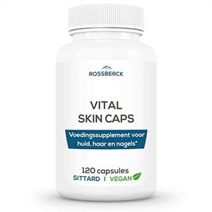 Vital Skin Caps - Huid, Haar en Nagels Supplement - Q10, Hyaluronzuur, Biotine, MSM, Bamboe Extract - Vitaminen & Mineralen - Vegan - 120 capsules - Rossberck