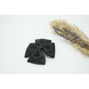 Haarstrik Satijn glitter - Zwart 030 - Haarclip - Bows and Flowers