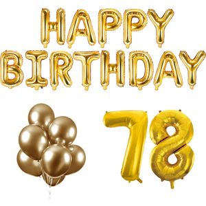 78 jaar Verjaardag Versiering Ballon Pakket Goud