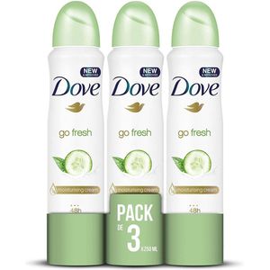 Dove XL Deo Spray - Go Fresh Cucumber - Voordeelverpakking 3 x 250 ml