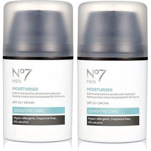 No7 Men Sensitive Moisturiser SPF15 2x15ml