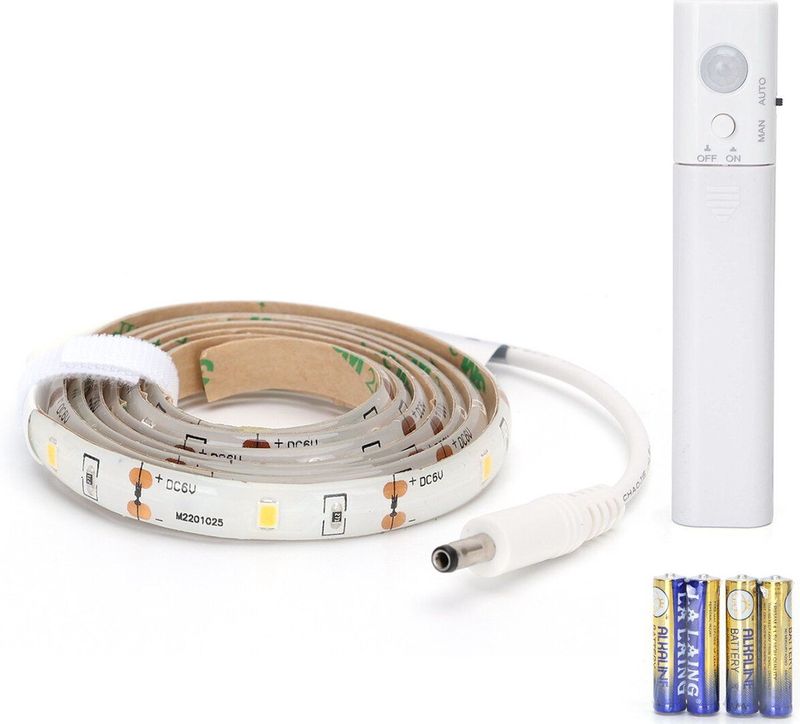 Aigi Stippi - LED Strip Set - Warm Wit 3000K - 1 Meter - Met Sensor op Batterijen