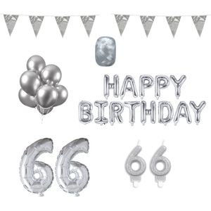 66 jaar Verjaardag Versiering Pakket Zilver