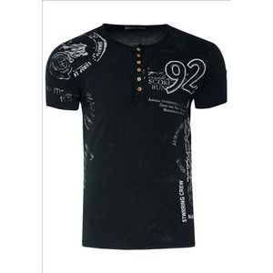 RustyNeal - Heren Tshirt - Shirt - Zwart - Ronde Hals