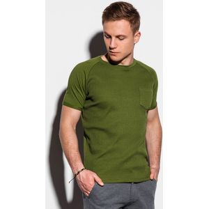 Ombre - Heren Tshirt - Shirt - Groenolive - Borstzak