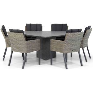 Garden Collections Oxbow/Graniet 170 cm triangel dining tuinset 7-delig