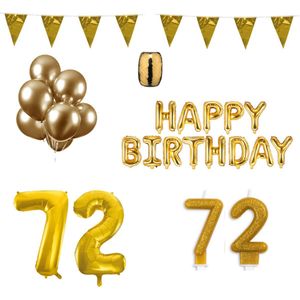 72 jaar Verjaardag Versiering Pakket Goud