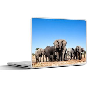 Laptop sticker - 10.1 inch - Olifanten - Dieren - Water - 25x18cm - Laptopstickers - Laptop skin - Cover