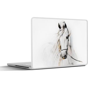 Laptop sticker - 14 inch - Paard - Hoofdstel - Zwart - Meisjes - Kinderen - Meiden