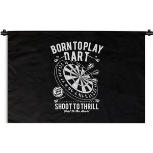 Wandkleed - Wanddoek - Mancave - Dartbord - Dartpijlen - Vintage - 60x40 cm - Wandtapijt