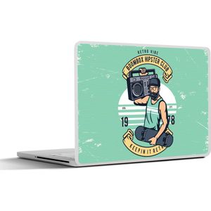 Laptop sticker - 12.3 inch - Mancave - Skateboard - Radio - Vintage - 30x22cm - Laptopstickers - Laptop skin - Cover