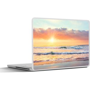 Laptop sticker - 13.3 inch - Golven - Zonsondergang - Oceaan - 31x22,5cm - Laptopstickers - Laptop skin - Cover