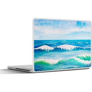 Laptop sticker - 11.6 inch - Waterverf - Golf - Zee - 30x21cm - Laptopstickers - Laptop skin - Cover