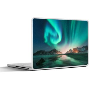 Laptop sticker - 14 inch - Noorderlicht - Sterren - Landschap - Winter - 32x5x23x5cm - Laptopstickers - Laptop skin - Cover