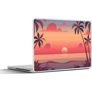 Laptop sticker - 11.6 inch - Retro - Strand - Zon - 30x21cm - Laptopstickers - Laptop skin - Cover