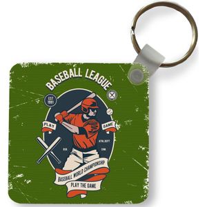 Sleutelhanger - Uitdeelcadeautjes - Mancave - Baseball - Sport - Vintage - Plastic