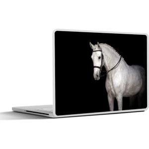 Laptop sticker - 13.3 inch - Paard - Wit - Zwart - 31x22,5cm - Laptopstickers - Laptop skin - Cover
