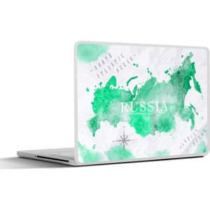 Laptop sticker - 12.3 inch - Wereldkaart - Rusland - Groen - 30x22cm - Laptopstickers - Laptop skin - Cover
