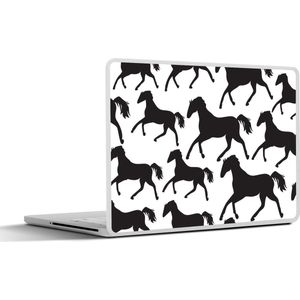Laptop sticker - 10.1 inch - Paarden - Wit - Patroon - Meisjes - Kinderen - Meiden - 25x18cm - Laptopstickers - Laptop skin - Cover