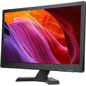 HD-kleurenscherm, Dubbele Luidsprekers ABS Helder Beeld Meerdere Interfaces HD LED-monitor 100‑240 V met Afstandsbediening voor Computers (EU-stekker)