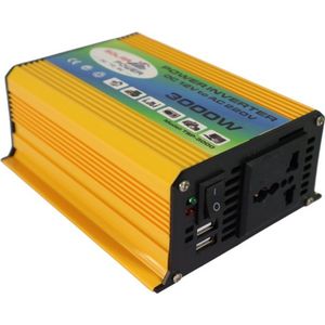 Omvormer Auto 12V naar 230V / 220V Stopcontact + USB - 3000 Watt - Voor Auto, Caravan, Boot & Motor