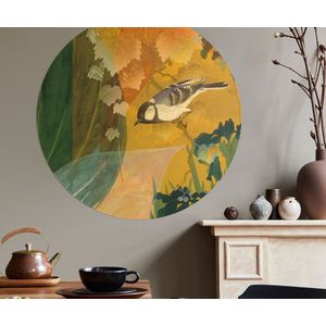 Behangcirkel 100cm Botanical bird - Wallz