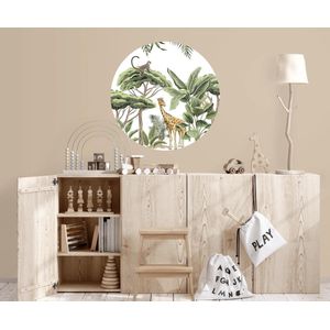 Behangcirkel 100cm Jungle giraffe