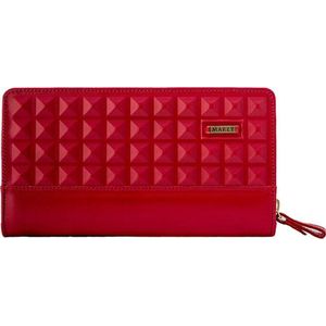 MAKEY-ROYAL Geometry - Portemonnee - Rood Echt Leer Handgemaakt Red Genuine Leather Handmade
