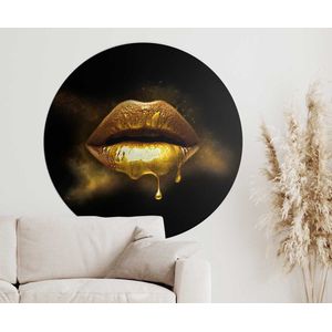 Behangcirkel 60cm Golden lips - Wallz