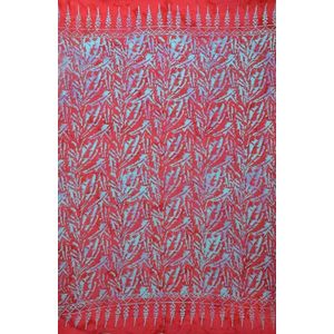 Hamamdoek, pareo, sarong, figuren  patroon lengte 115 cm breedte 165 cm kleuren rood blauw groen geweven extra kwaliteit.