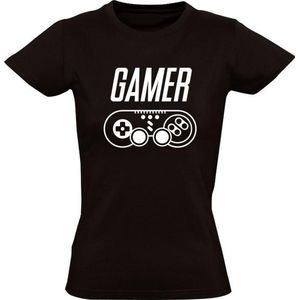 Gamer Dames t-shirt | Zwart | Joystick | Controller | Game Console | Computerspel | Game Computer | Videogame | Videospel