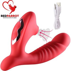 Luchtdruk Vibrator Royal - Trilfunctie - Zuigfunctie - Rood