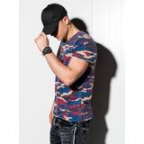Ombre - Heren T-shirt - Blauw - Camouflage - Normal Fit