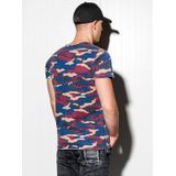 Ombre - Heren T-shirt - Blauw - Camouflage - Normal Fit