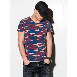 Ombre - Heren T-shirt - Blauw - Camouflage - Normal Fit