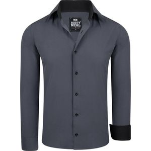 ItalianStyle - Herenoverhemd - Antracietgrijs - Katoen