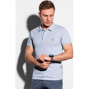 Ombre - Heren Poloshirt - Lichtblauw - V-Hals - Knoopjes