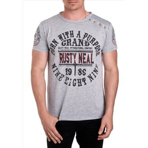 Rusty Neal - T-shirt - All-over Print - Katoen - Casual Fit