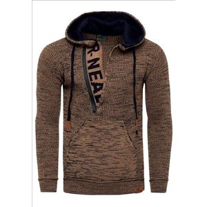 Rusty Neal - Heren Hoodie Trui - Rood - Grofgebreid - Capuchon