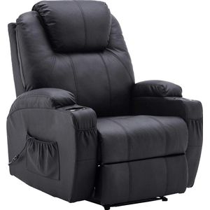 Monkey's Elektrische Massagestoel - Massagestoel - Relax stoel - Chill stoel - Zwart - Kunstleer - Tv stoel - Warmtefunctie - Lig en trilfunctie - 92 x 92 x 109 cm