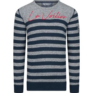 GeographicalNorway - Heren Sweater - Print - Ronde Hals - Navywit