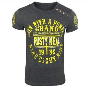 Rusty Neal - T-shirt - All-over Print - Katoen - Casual Fit