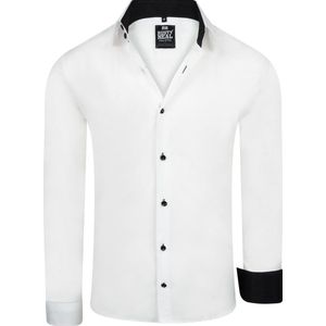 ItalianStyle - Freedom - Herenoverhemd - Wit-Zwart