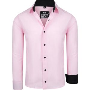ItalianStyle - Herenoverhemd - Roze - Katoen - Slimfitmodel