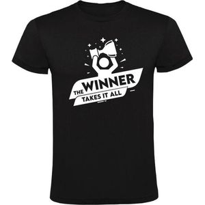 The winner takes it all Heren t-shirt | winaar | geslaagd | grappig | cadeau | Zwart