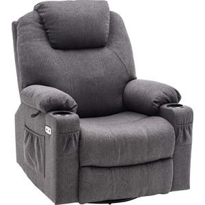 Monkey's - Elektrische Massagestoel - Grijs - Kantelbaar - 240 Graden Draaibaar - Verwarmbaar