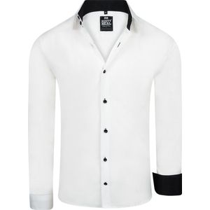 ItalianStyle - Freedom - Herenoverhemd - Wit-Zwart