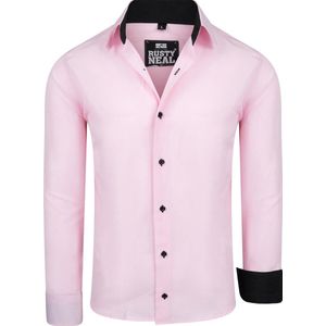 ItalianStyle - Herenoverhemd - Roze - Katoen - Slimfitmodel